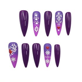 2026 Gothic Charm Press-on Nails, Valentine's Day Medium Almond-shaped Press-on False Nails Set. Handmade false nail pieces (size: S)