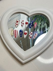2026 Gothic Charm Wearable Nails - Valentine's Day Short Almond-Shaped Press-On Fake Nail Set. Handmade Fake Nail Plates (size: L)