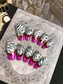 2026 Gothic Charm Exquisitely Crafted Press-on Nails - Valentine's Day Medium Square Press-on Fake Nail Set. Handmade Fake Nail Tips (size: S)